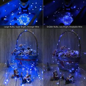 img 1 attached to 🎄 BrizLabs Blue Christmas Lights - 2 Pack, 17.48ft 50 LED Fairy String Lights with Remote Control, 8 Modes of Blue Twinkle Lights - Battery Operated Waterproof Starry Lights for DIY Christmas Tree Decor, Parties, and Home Decoration