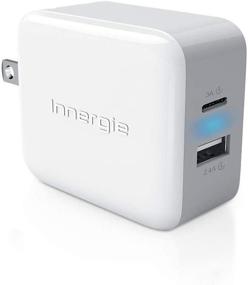 img 4 attached to 🔌 Innergie 27M Dual USB Wall Charger: Fast Charging for iPhone 12, Samsung, iPad, Android | 27W/5.4A Output | Portable & Travel-friendly | White