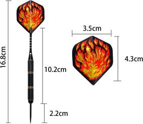 img 2 attached to 🎯 BUILOG Professional Steel Tip Darts Set - Ultimate Dart Kit with Brass Barrels, Flights, Shafts, Protectors, Sharpener, and Case (Black & Fire Red)