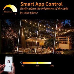 img 2 attached to Dimmable LED Outdoor String Lights 50FT with 25+1 Shatterproof G40 Bulbs - App & Bluetooth Controlled Smart Patio Lights Compatible with Alexa & Google Assistant - 2.4GHz Wi-Fi Only