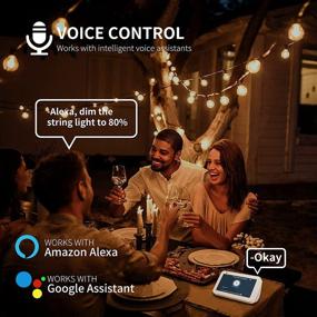 img 1 attached to Dimmable LED Outdoor String Lights 50FT with 25+1 Shatterproof G40 Bulbs - App & Bluetooth Controlled Smart Patio Lights Compatible with Alexa & Google Assistant - 2.4GHz Wi-Fi Only