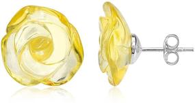 img 4 attached to Radiant Light Amber Sterling Silver Earrings: Exquisite Jewelry for Girls