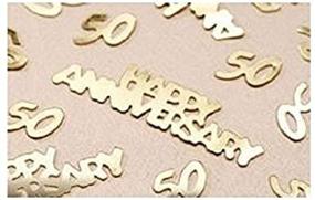 img 1 attached to 🎉 Golden Wedding Party Confetti for 50th Anniversary Table Decorations