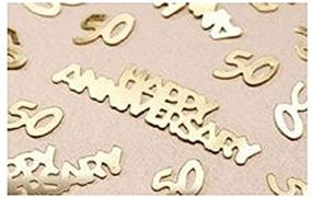 img 3 attached to 🎉 Golden Wedding Party Confetti for 50th Anniversary Table Decorations