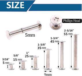 img 3 attached to 🔩 SpzcdZa 120pcs Binding Screws Posts Phillips Chicago Screw Assortment Kit: Ideal for Scrapbooks, Craft, DIY Leather Decoration & Bookbinding