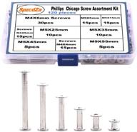 🔩 spzcdza 120pcs binding screws posts phillips chicago screw assortment kit: ideal for scrapbooks, craft, diy leather decoration & bookbinding logo