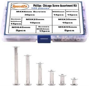 img 4 attached to 🔩 SpzcdZa 120pcs Binding Screws Posts Phillips Chicago Screw Assortment Kit: Ideal for Scrapbooks, Craft, DIY Leather Decoration & Bookbinding