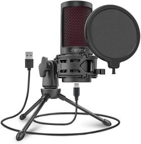 img 4 attached to 🎙️ CMTECK XM550 USB Cardioid Microphone for Computer - Ideal for Skype, Zoom, Recording, Gaming, Dictation - Desktop Mic with Tap-to-Mute Sensor, LED Indicator - Compatible with PC, Laptop, Mac