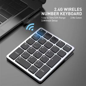 img 3 attached to 💻 Havit Wireless Number Pad: Portable Mini 26-Key Numeric Keypad for Laptop/Desktop, PC, Surface Pro - Rechargeable and Ergonomic Design!