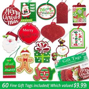 img 3 attached to 🎁 Bundle of 24 Assorted Sizes White Kraft Christmas Gift Bags with 60-Count Christmas Gift Tags - Bulk Set Including 6 XL, 6 Large, 6 Medium, and 6 Small Bags