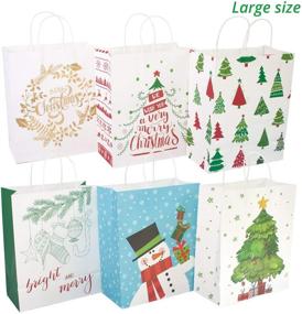 img 1 attached to 🎁 Bundle of 24 Assorted Sizes White Kraft Christmas Gift Bags with 60-Count Christmas Gift Tags - Bulk Set Including 6 XL, 6 Large, 6 Medium, and 6 Small Bags