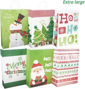 img 2 attached to 🎁 Bundle of 24 Assorted Sizes White Kraft Christmas Gift Bags with 60-Count Christmas Gift Tags - Bulk Set Including 6 XL, 6 Large, 6 Medium, and 6 Small Bags