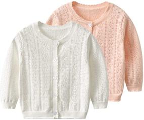 img 1 attached to Vivobiniya Cardigan Toddler Sweater Clothes Apparel & Accessories Baby Girls