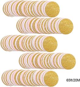 img 2 attached to 🎉 RUBFAC 65ft Paper Garland Pink White Glitter Gold Circle Dots: Stunning Hanging Decorations for Parties, Weddings, and Classrooms!