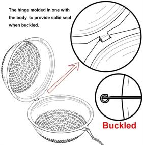 img 1 attached to 🍵 2 пакета Lyxa SR пищевой 304 нержавеющей стали сетчатый чайный шарик - 2,1 дюйма инфузор, фильтр-диффузор для свободного чая.