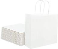 🛍️ biobrown 16x6x12inch 25pc-white paper gift bags with handles - perfect for birthday, wedding & party favors in bulk logo