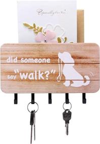 img 4 attached to 📬 Wall Mounted Mail Sorter Organizer with Key Hooks - Stylish Key Holder and Decorative Rack for Entryway, Storage, Living Room, Hallway - Includes Dog Leash Holder for Wall