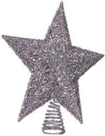 🌟 shining bright: kurt adler 12-inch silver glitter star treetop - enhance your christmas tree with sparkling elegance! логотип