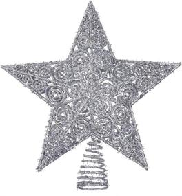 img 3 attached to 🌟 Shining Bright: Kurt Adler 12-Inch Silver Glitter Star Treetop - Enhance Your Christmas Tree with Sparkling Elegance!