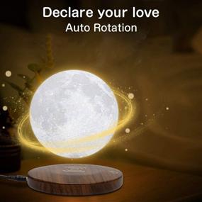 img 2 attached to Floating Moon Lamp - Discover the Mesmerizing 3D LED Printing Moon Light by FIRPOW: Magnetic Levitation, Remote Control, 3 Colors, Variable Brightness, Timer – Perfect for Kids, Lovers, Friends, Office & Home Decor- 6 Inch