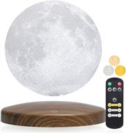 floating moon lamp - discover the mesmerizing 3d led printing moon light by firpow: magnetic levitation, remote control, 3 colors, variable brightness, timer – perfect for kids, lovers, friends, office & home decor- 6 inch логотип