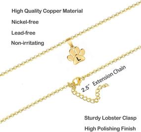 img 2 attached to 🌟 Dainty Gold-Plated Pendant Necklace – ERPELS Initial Letter & Symbol Jewelry for Women and Girls with Dog Paw, Butterfly, Faith Cross, and Hexagon Design