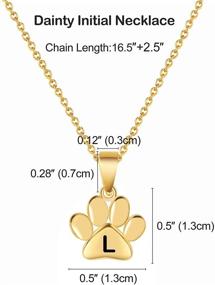 img 3 attached to 🌟 Dainty Gold-Plated Pendant Necklace – ERPELS Initial Letter & Symbol Jewelry for Women and Girls with Dog Paw, Butterfly, Faith Cross, and Hexagon Design