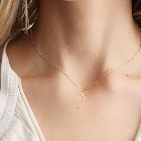 img 1 attached to 🌟 Dainty Gold-Plated Pendant Necklace – ERPELS Initial Letter & Symbol Jewelry for Women and Girls with Dog Paw, Butterfly, Faith Cross, and Hexagon Design