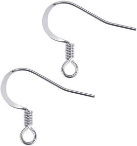 img 4 attached to 🔗 304 Stainless Steel Earring Hooks/Fish Hooks/Ear Wire - Pack of 200pcs for DIY Jewelry Making | Stainless Steel Color | DanLingJewelry