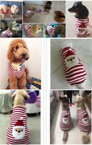 img 3 attached to 🧥 MaruPet Ribbed Two-Leg Sweater with Turtleneck for New Year, Halloween, Christmas - Striped Elk Print Cotton Vest Top for Teddy, Chihuahua, Shih Tzu, Yorkshire Terriers, Golden Retriever