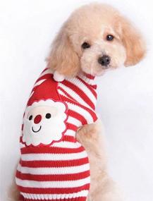 img 1 attached to 🧥 MaruPet Ribbed Two-Leg Sweater with Turtleneck for New Year, Halloween, Christmas - Striped Elk Print Cotton Vest Top for Teddy, Chihuahua, Shih Tzu, Yorkshire Terriers, Golden Retriever