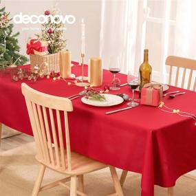 img 3 attached to 🎄 Spillproof Deconovo Christmas Tablecloth - Ideal for Festive Gatherings