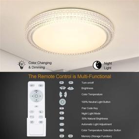 img 2 attached to 💡 OOWOLF Dimmable LED Ceiling Light - Adjustable Brightness Modern Fixture Lamp for Bedroom, Kitchen, Living Room Lighting