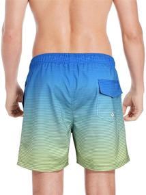 img 3 attached to 🏊 Mens Swim Trunks with Compression Liner, Quick-Dry 5.5'' Swim Shorts and Boxer Brief Lining by QRANSS