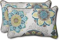 🌿 декоративные подушки для поясницы pillow perfect outdoor/indoor allodala oasis: голубые, 11,5"x18,5" - набор из 2 шт. логотип