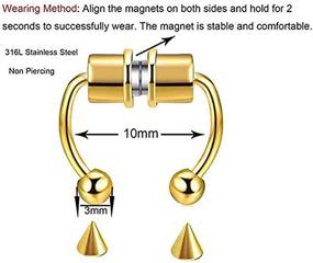 img 1 attached to ASISTUKS Horseshoe Magnetic Stainless Non Pierced Women's Jewelry