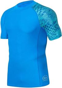 img 4 attached to ADOREISM Men's Splice Compression Short Sleeve Rash Guard: 🏄 Ultimate UV Sun Protection for Surfing and Swimming - UPF 50+