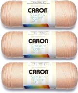 пряжа caron simply soft yarn solids (3-упаковка) в светло-персиковом цвете - h97003-9737 логотип