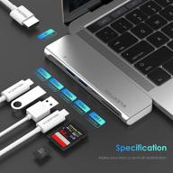 💻 lention cb-cs64 silver usb c hub: 100w pd + 40gbps usb c port, 4k hdmi, 2 usb 3.0 & sd/micro sd reader, macbook pro/mac air compatible логотип