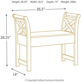 img 1 attached to 🪵 Blue Antique Distressed Wood Accent Bench with Storage - Signature Design by Ashley Heron Ridge