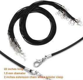 img 2 attached to EuTengHao 120Pcs Black Waxed Necklace Cord: Versatile Bracelet and Jewelry 📿 Making Supplies with Lobster Clasp, Bulk Accessories (20 inches Long and 1.5mm Width)