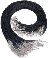 eutenghao 120 штук черных восковых шнуров для ожерелья: универсальные браслеты и ювелирные изделия 📿 снабжение замком-карабином, оптовые аксессуары (длиной 20 дюймов и шириной 1,5 мм) логотип