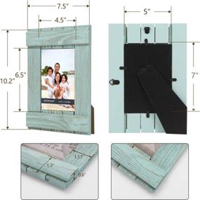 img 2 attached to 🖼️ Dazzling Distressed Turquoise Picture Frames: 5x7 Pack of 2 Solid Wood Frames with High Definition Glass for Beautifully Displaying Photos Vertically or Horizontally on Tabletops and Walls