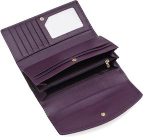 img 2 attached to ArtsEye Purple Leather Trifold Wallet Purse with Beautiful Roses Embossing