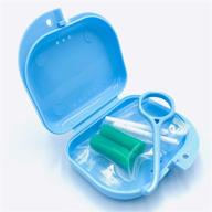evago синий набор для ухода за полостью рта с невидимым ортодонтическим набором - инструмент для удаления аппарата, контейнер для ретейнеров, сиденья для выравнивающего лотка, жевательные пластины. логотип