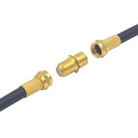 img 1 attached to VCE Gold Plated F-Type Coaxial RG6 Connector- Cable Extension Adapter for Connecting Two Coaxial Video Cables; Compatible with Comcast
