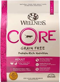 img 4 attached to Wellness CORE Grain Free Dry Cat Food: Turbocharge Your Cat's Health with High Protein Turkey and Duck Recipe, Made in USA, Natural, Adult, Packed with Vitamins and Minerals for Healthy Skin and Coat - Fish Free and Filler Free!