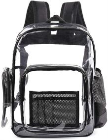 img 3 attached to Black Backpack Transparent Bookbag School Backpacks