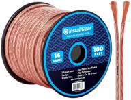 🔊 high quality clear 100ft speaker wire cable - installgear 14 gauge awg logo