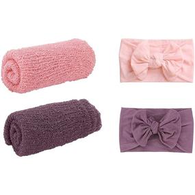 img 4 attached to 🎀 Purple Ripple Headbands for Newborn Photography: Perfect Addition to Kids' Home Store